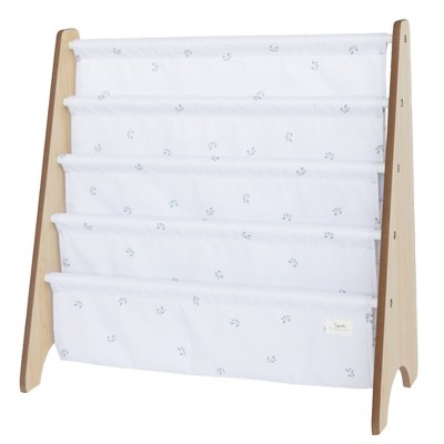 3 Sprouts Recycled Fabric Kids Bookcase, Toddler Bookshelf - Blueberry Ivory