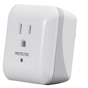 Monoprice Power & Surge - White | 1 Outlet Surge Protector with End of Service Alarm, 900 Joules 15A / 125V / 1875W, 10dB to 60dB - 1 of 4