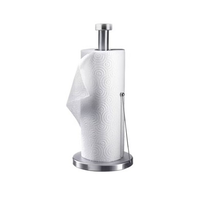 Paper Towel Holder Dispenser Standing with Weighted Base Spring Arm for Kitchen,Bathroom,Bedroom.