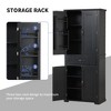 Tall Bathroom Storage Cabinet with Doors and Drawer, Adjustable Shelf, MDF Cabinet Organizer with Rack, Anti-Tip Device - 4 of 4