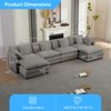 Mjkone 148'' Oversized Modular Sectional Sofa, U-Shaped 6-Seat Chenille Upholstered Deep Seat Sofa with 2 Ottomans - 2 of 4