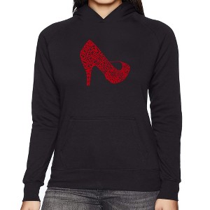 LA Pop Art Women's Word Art Hooded Sweatshirt -High Heel - 1 of 4