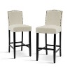 PAGED Modern Wooden Bar Stools Set of 2, PU Leather Counter Height Bar Chair for Bar, Kitchen, Dining Room, Load Capacity 300 LBS - 3 of 4