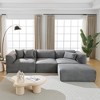 122.1"W Luxury Cloud 4-Seater Sofa Couch, Double-Needle Cut Velvet Sofa with Removable Ottoman and Pillows for Living Room - ModernLuxe - 2 of 4