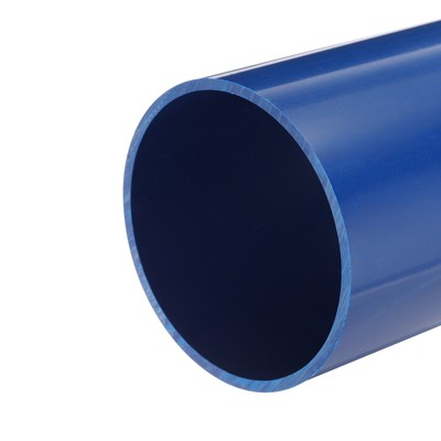 Unique Bargains Water Plumb DIY Crafts High Impact Rigid Round Pipes 8" Length ID 4" OD 4.33" Blue