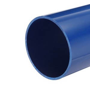 Unique Bargains Water Plumb DIY Crafts High Impact Rigid Round Pipes 8" Length ID 4" OD 4.33" Blue - 1 of 4