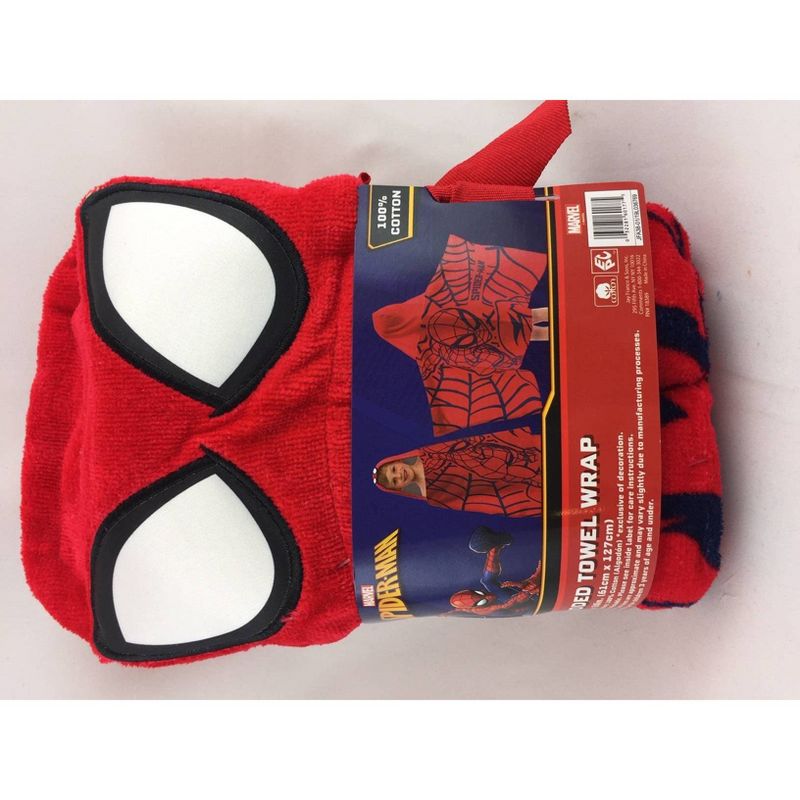 Marvel Spider-Man Kids&#39; Hooded Bath Towel Red, 4 of 5