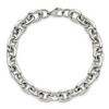 Black Bow Jewelry Men's Stainless Steel Polished Cable Chain Bracelet - 9 Inch - image 3 of 4