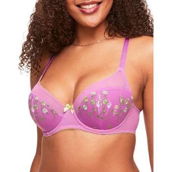 Smart & Sexy Women's Plus Size Retro Lace & Mesh Unlined Underwire Bra  Lilac Iris 44ddd : Target