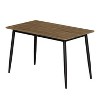 Homy Casa Rectangular Dining Table with Tapered Metal Legs, Modern Minimalist Style for Kitchen or Dining Room, Wood and Black - 2 of 4