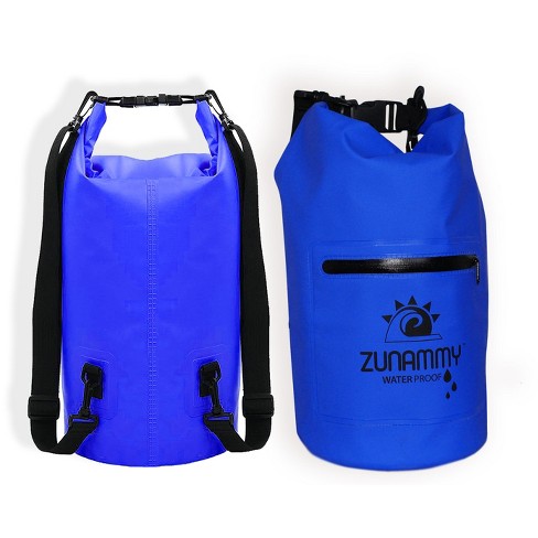 Navy Blue Waterproof Dry Bag with Pocket