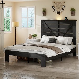 CAVINAS Industrial Metal Platform Bed Frame, Heavy-Duty Metal Full Size Bed Frame with Headboard, No Box Spring Needed, Large Under Bed Storage - 1 of 4
