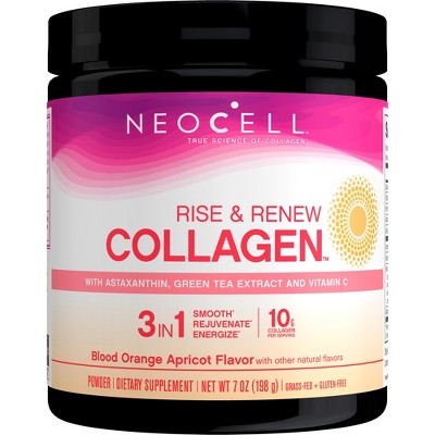 Neocell Rise and Renew Collagen Powder with Astaxanthin, Green Tea Extract and Vitamin C, 3 in 1:  Blood Orange Apricot Flavor, 7 Ounces