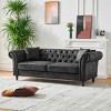 83" Chesterfield 3 Seater Sofa,Classic Rolled Arm Couch with Stain Resistant Tech Fabric & Button Tufting for Living Room-Baofuwish - 2 of 4