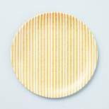 10.5" Rustic Stripe Bamboo-Melamine Dinner Plates Gold/Cream - Hearth & Hand™ with Magnolia