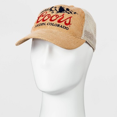 Men's Miller Corduroy Coors Trucker Baseball Hat - Tan One Size
