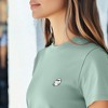 Dalix Ghost Mode Embroidered Lightweight Relaxed Jersey Tee Summer Cute Halloween Womens - 4 of 4