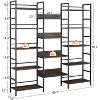 Acekool Triple Column 5-Tier Bookshelf, Tall Adjustable Display Shelves, Industrial Bookcase for Living Room, Bedroom, Office, Vintage Style - 2 of 4