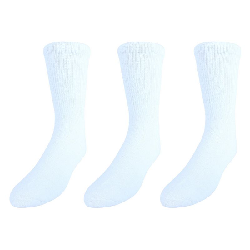 CTM Men's Cushioned Diabetic Crew Socks (3 Pair Pack), 2 of 3