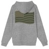 Wavy American Flag Adult Heather Gray Double Sided Hoodie - 3 of 4