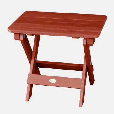 Adirondack Folding Patio Side Table Rustic Red - highwood
