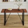CAVINAS Modern Rustic Industrial Rectangular Dining Table for 4-6, Kitchen Table with 1.5" Thick Tabletop & Metal Legs, Desk for Kitchen Dining Room - 2 of 4