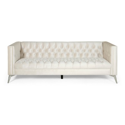 Christopher Knight Home Galvin Contemporary Tufted Velvet Upholstered 3 Seater Sofa