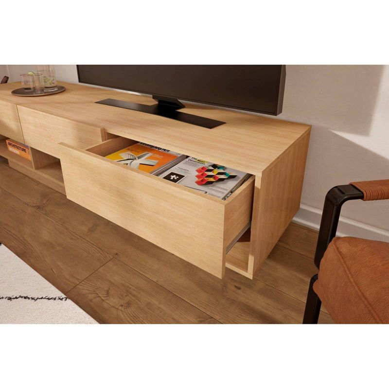 Nexera Rustik TV Stand for TVs up to 80&#34; Golden Maple, 4 of 5