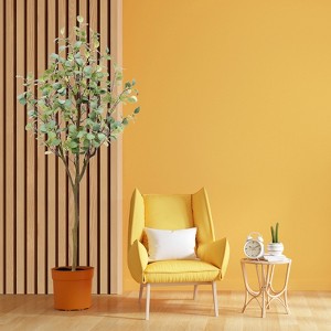 Artificial Eucalyptus Tree with 1Pc PE Simulated Eucalyptus - 4FT, 5FT, 6FT Options, Realistic Indoor Decor, Home and Office Decorative Plant - 1 of 4