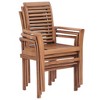 vidaXL Stacking Dining Chairs 4 pcs Solid Teak - 3 of 4