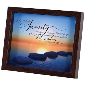 Dicksons FRMWDWAL-108-22 Grant Me The Serenity To Accept The Things I Cannot Change Walnut Woodgrain 11 x 9 Wood And Glass Shadow Box Style Tabletop - 1 of 3