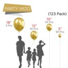 PartyWoo Balloons Metallic Gold Chrome Gold 36 18 12 10 5 Inch 123 pcs - 2 of 4