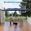 15ft Large Patio Umbrella with Sandbag Base - Rectangular Patio Umbrella with Crank Handle, UV Protection for Outdoor Market, Backyard, Pool - 3 of 4