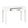 Vynxaria Wooden Writing Desk with Drawer in White Finish 1pc Storage Solution for Home Office Dorm Small Workspaces - 3 of 4