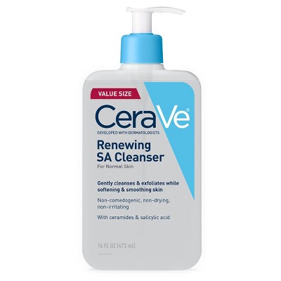 CeraVe SA Face Wash Salicylic Acid Cleanser with Hyaluronic Acid and Niacinamide