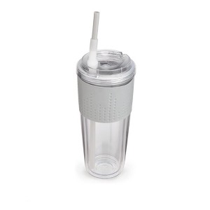 Copco Lock-N-Roll Tumbler, 20 Oz. Drinking Cup, Gray - Double-Wall Tritan Plastic with Spill-Resistant Locking Straw Lid, Travel Hydration - 1 of 4