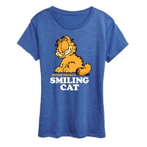 Women's - Garfield - Never Trust Smiling Cat Short Sleeve Graphic T-Shirt - 1 of 4