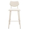 Zeal Barstools  40.9" H, Set of 4 – Light Gray Fabric & PVC Leather Seats, Powder-Coated Steel by Zuo Modern - 4 of 4