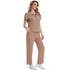 Clearlove Women's 2 Piece Outfits Casual Lapel Half Zip Sweatshirts And Wide Leg Pants Tracksuit Sets - 3 of 4