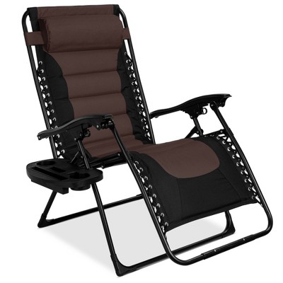 Best Choice Products Oversized Padded Zero Gravity Chair, Folding Outdoor Patio Recliner w/ Side Tray