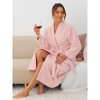 cheibear Women's Fuzzy Fluffy Robe Plush Bathrobe Fleece Winter Warm Thick Self Tie Long Bathrobe for After Shower Spa Bath - 3 of 4