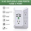 Itopfox Wall Charger with Surge Protection, 5 Outlet Extender and 4 USB Ports (4.8A Total) 3-Sided Power Strip for Home, Travel, Office - 2 of 4
