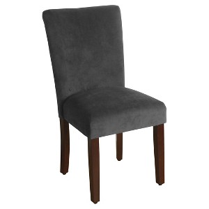 Parsons Dining Chair (Set of 2) - Dark Gray Velvet - Like Fabric - HomePop, Dark Gray Blue