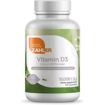 Zahler Vitamin D3 50,000 IU, Advanced Weekly Vitamin D Supplement Supporting Bones Muscle Teeth and Immune System, Certified Kosher - 120 Capsules