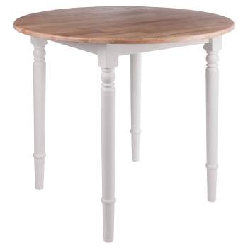 Sorella Round Drop Leaf Dining Table Natural/White - Winsome