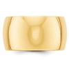 Black Bow Jewelry 7mm to 12mm 10K Yellow Gold Half Round Standard Fit Band - 2 of 4