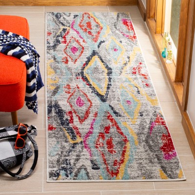 Adirondack Red and Gray Synthetic Rectangle Rug