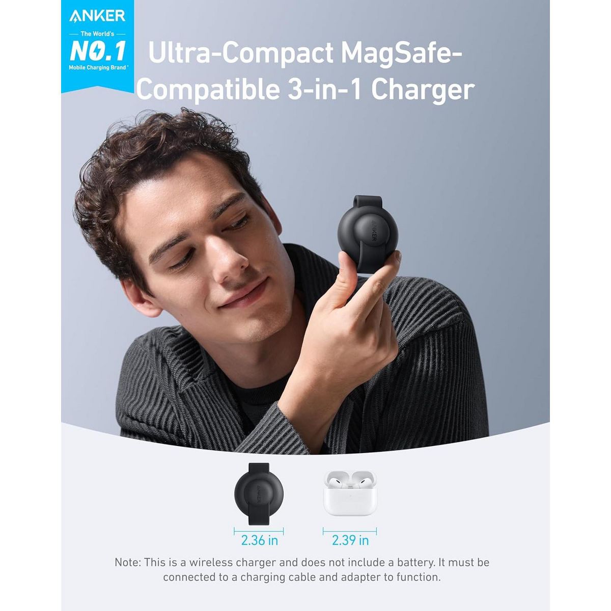 Anker MagSafe Compatible MagGo UFO 3-in-1 Charger - thumbnail 2