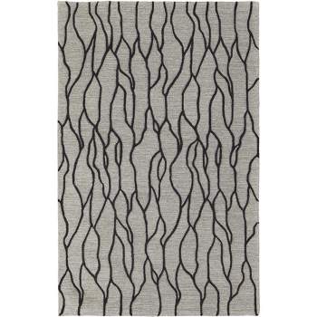 Feizy - Enzo Minimalist Abstract Wool Rug, Warm Taupe/Black, 8ft x 11ft Area Rug