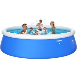Sunrio Inflatable Above Ground Pool –  Round Family Pool for Backyard Fun Blue - 1 of 4